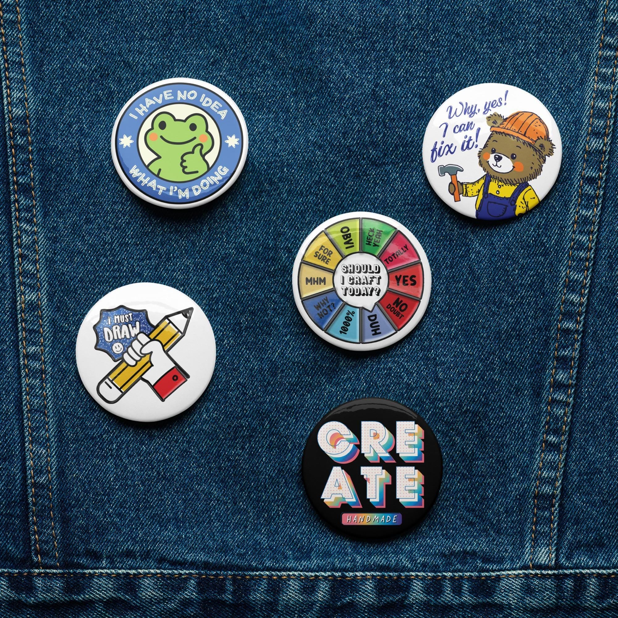 Set of pin buttons
