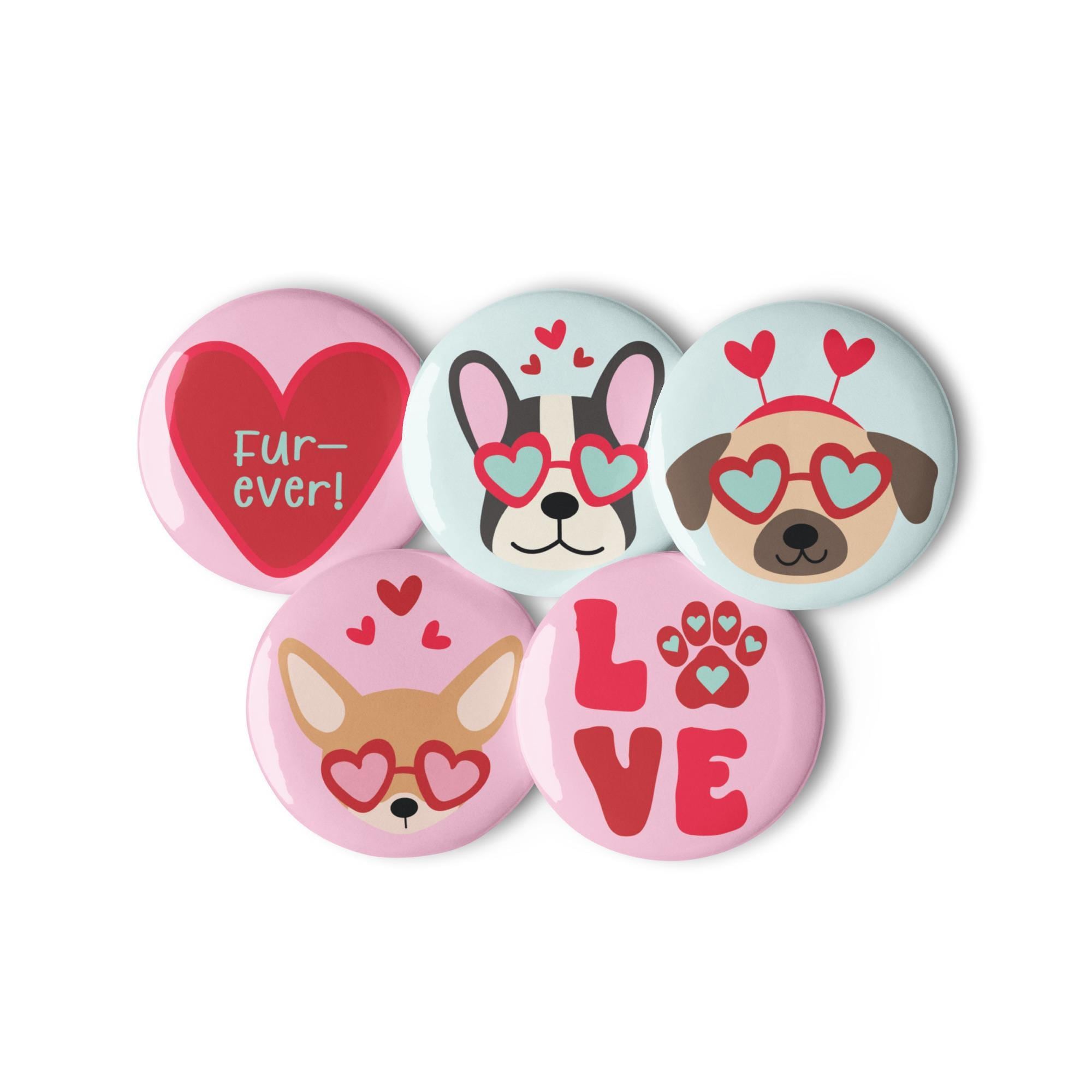 Set of pin buttons