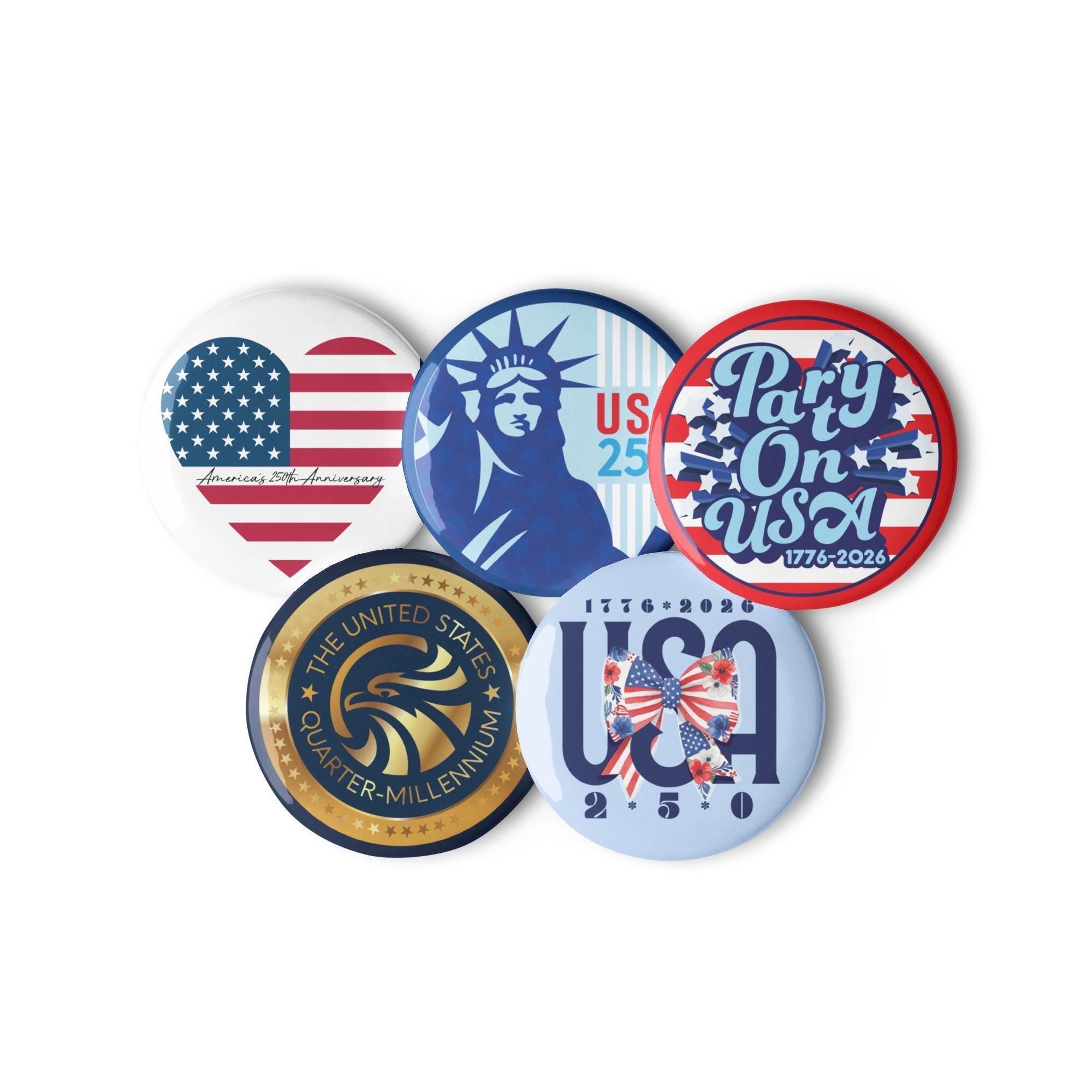 Set of pin buttons