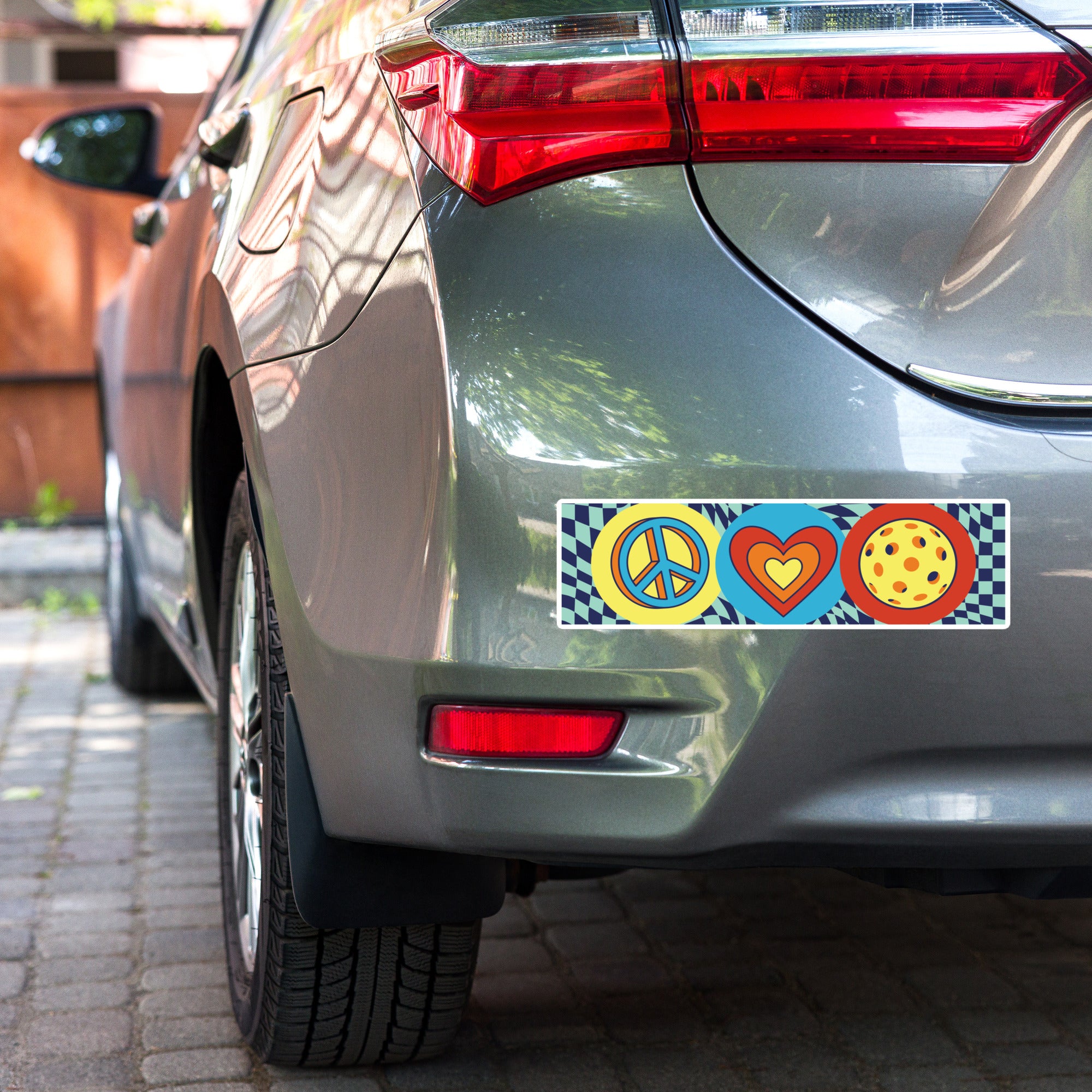 Peace Love Pickleball Bumper Sticker