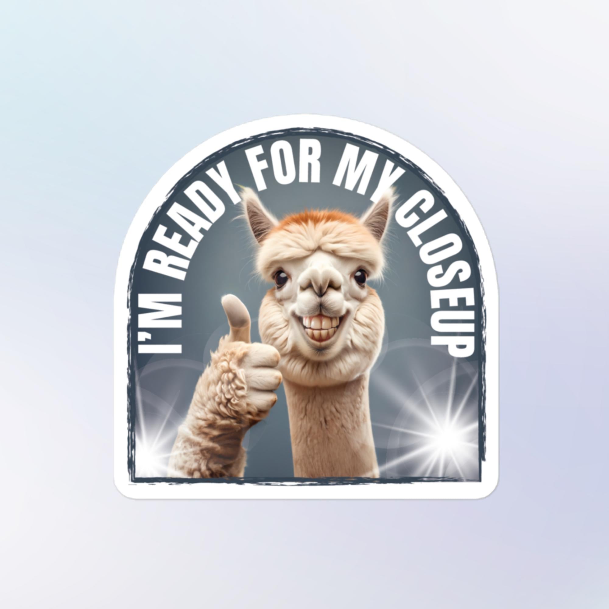 Ready For Closeup Llama Sticker