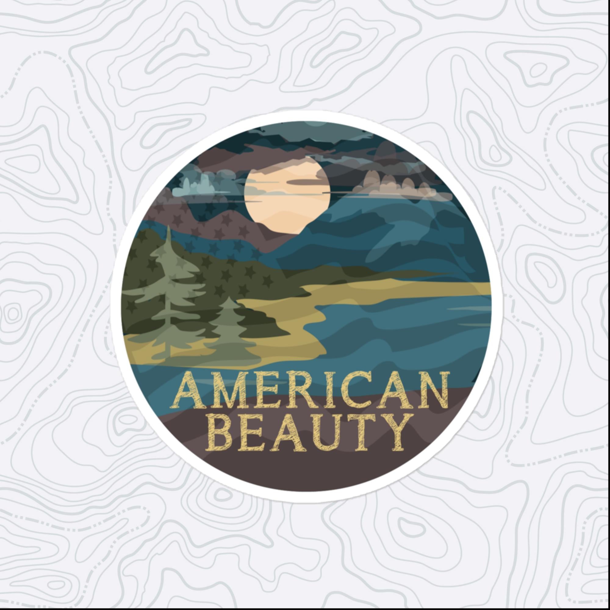 American Beauty Sticker, Large 4in Vinyl Sticker