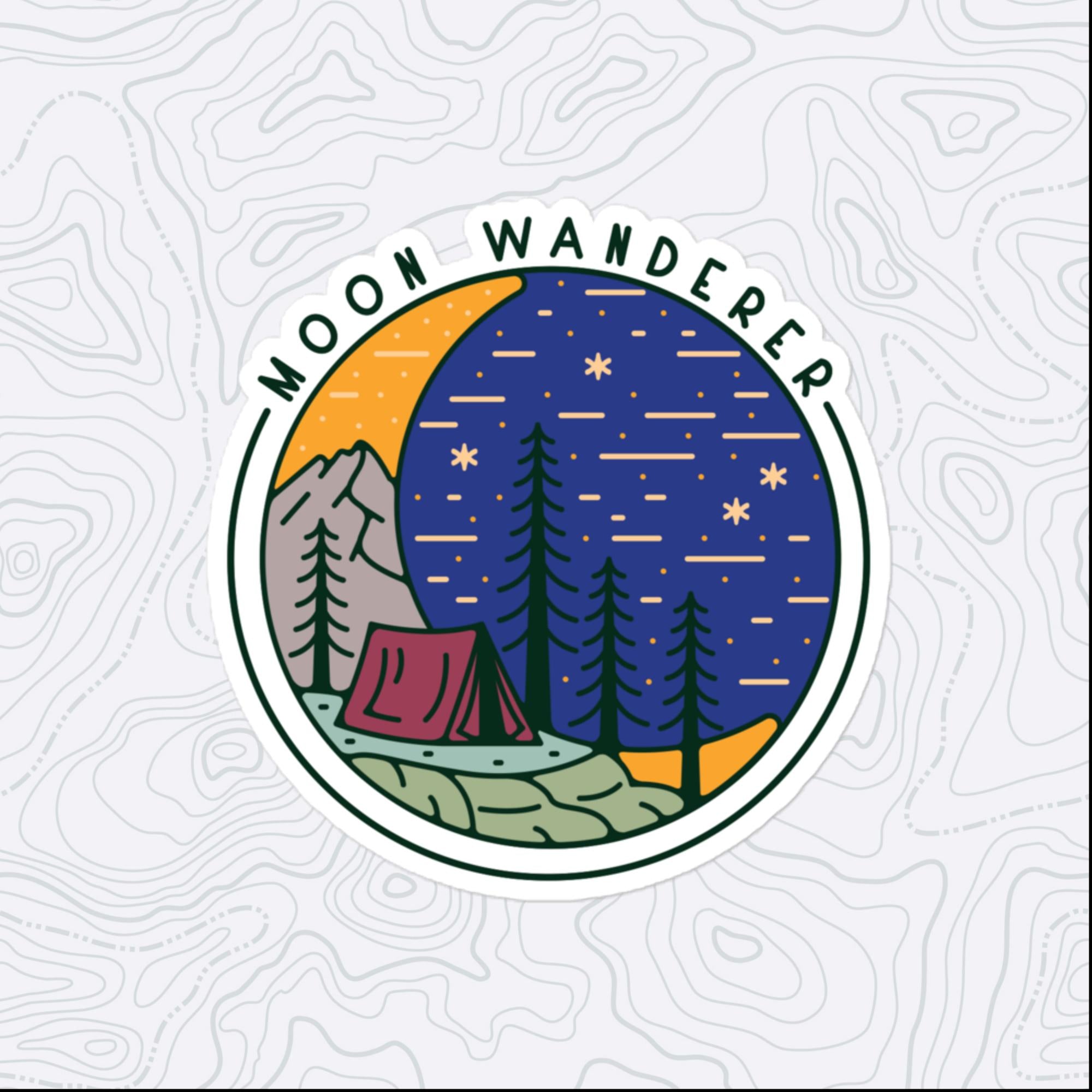 Moon Wanderer Sticker, Large 4in Vinyl Sticker