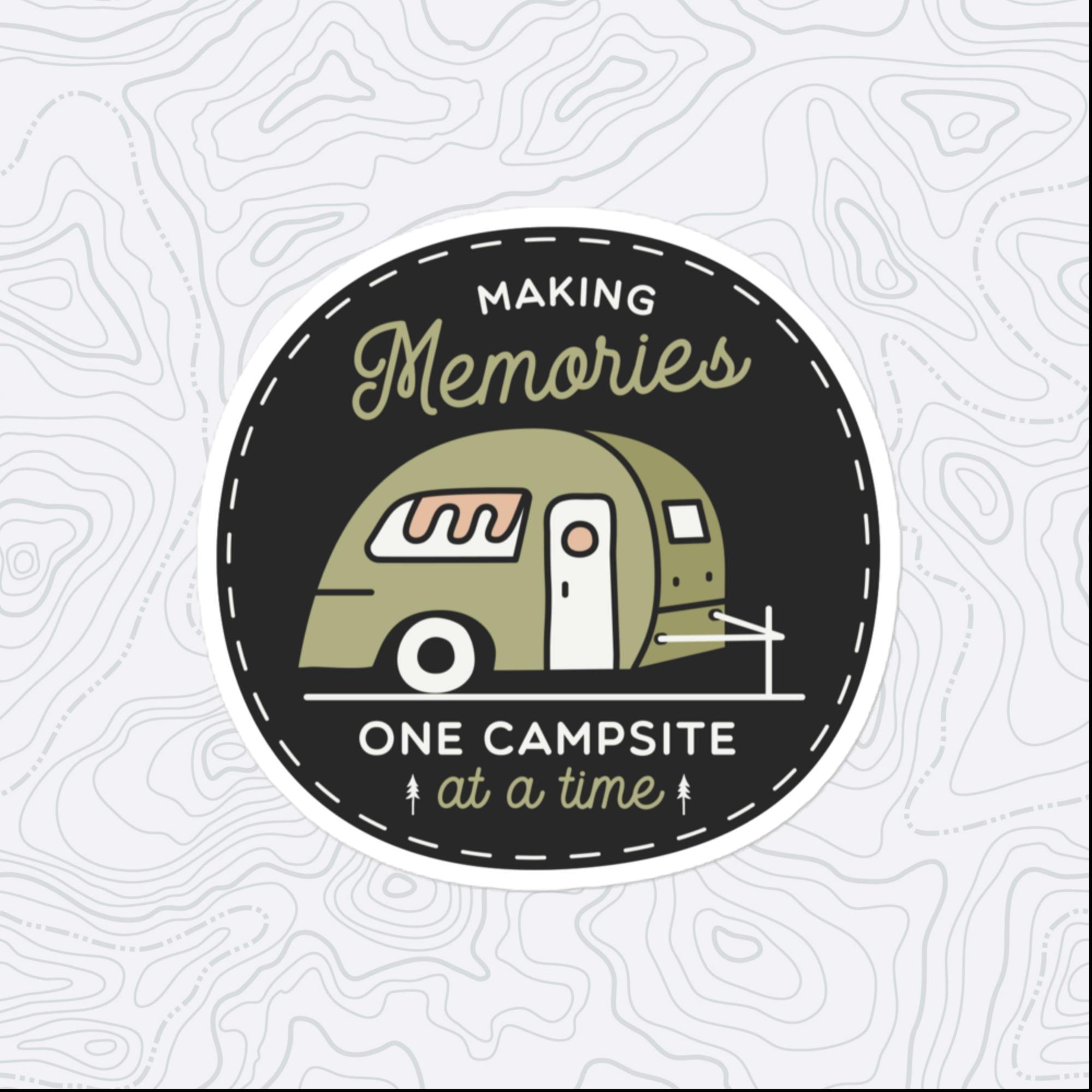 Campsite Memories Sticker, Large 4in Vinyl Sticker