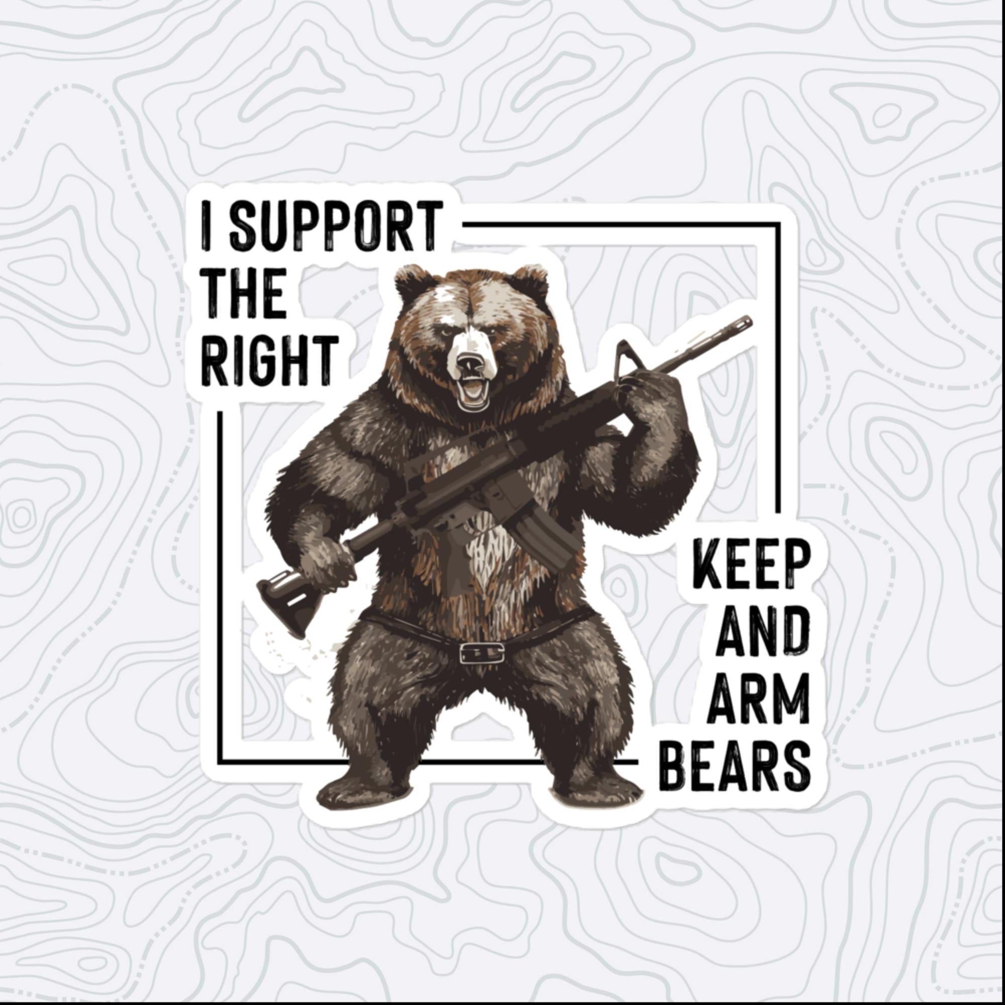 Right To Arm Bears Sticker, Large 4in Vinyl Sticker