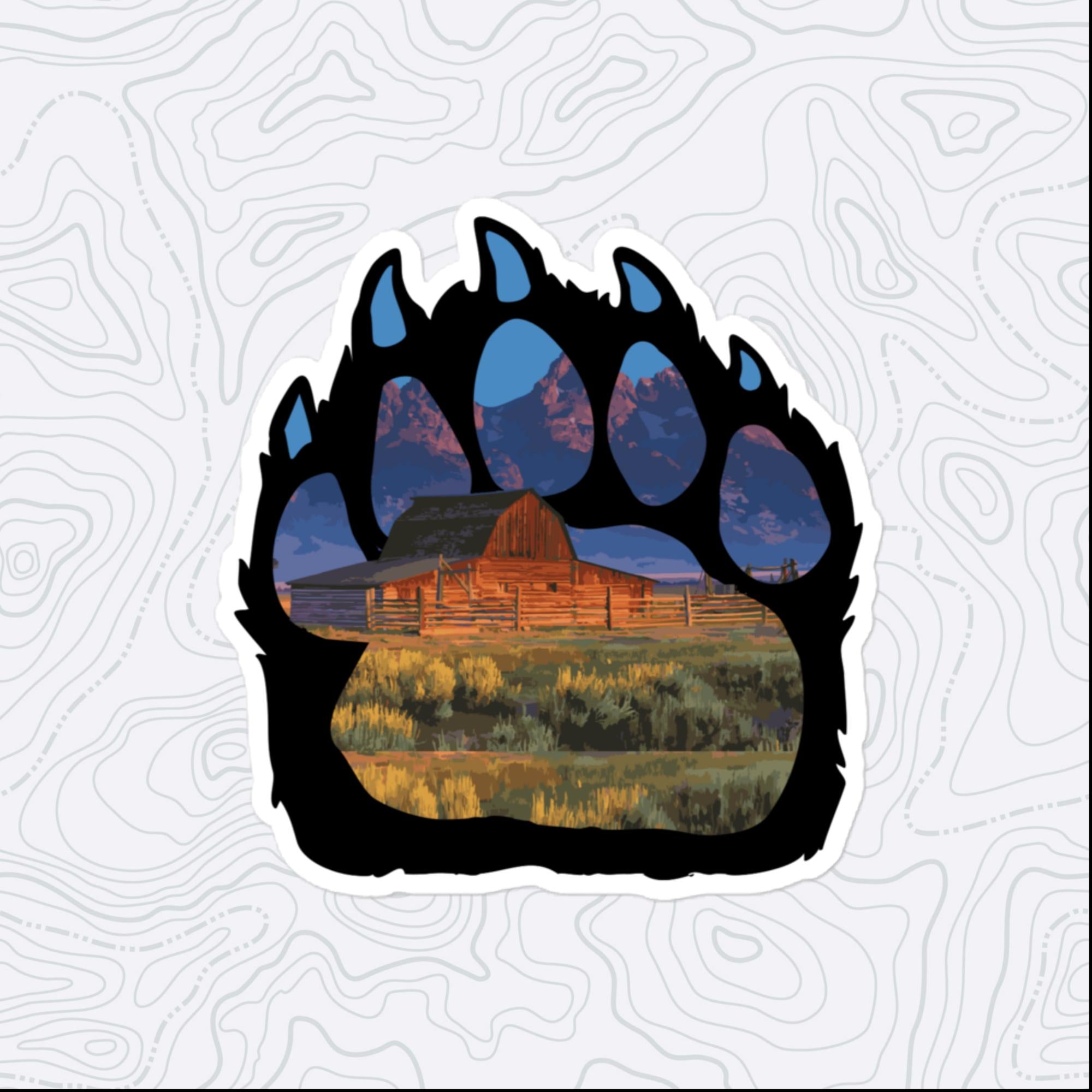 Bear Paw Sticker, Large 4in Vinyl Sticker