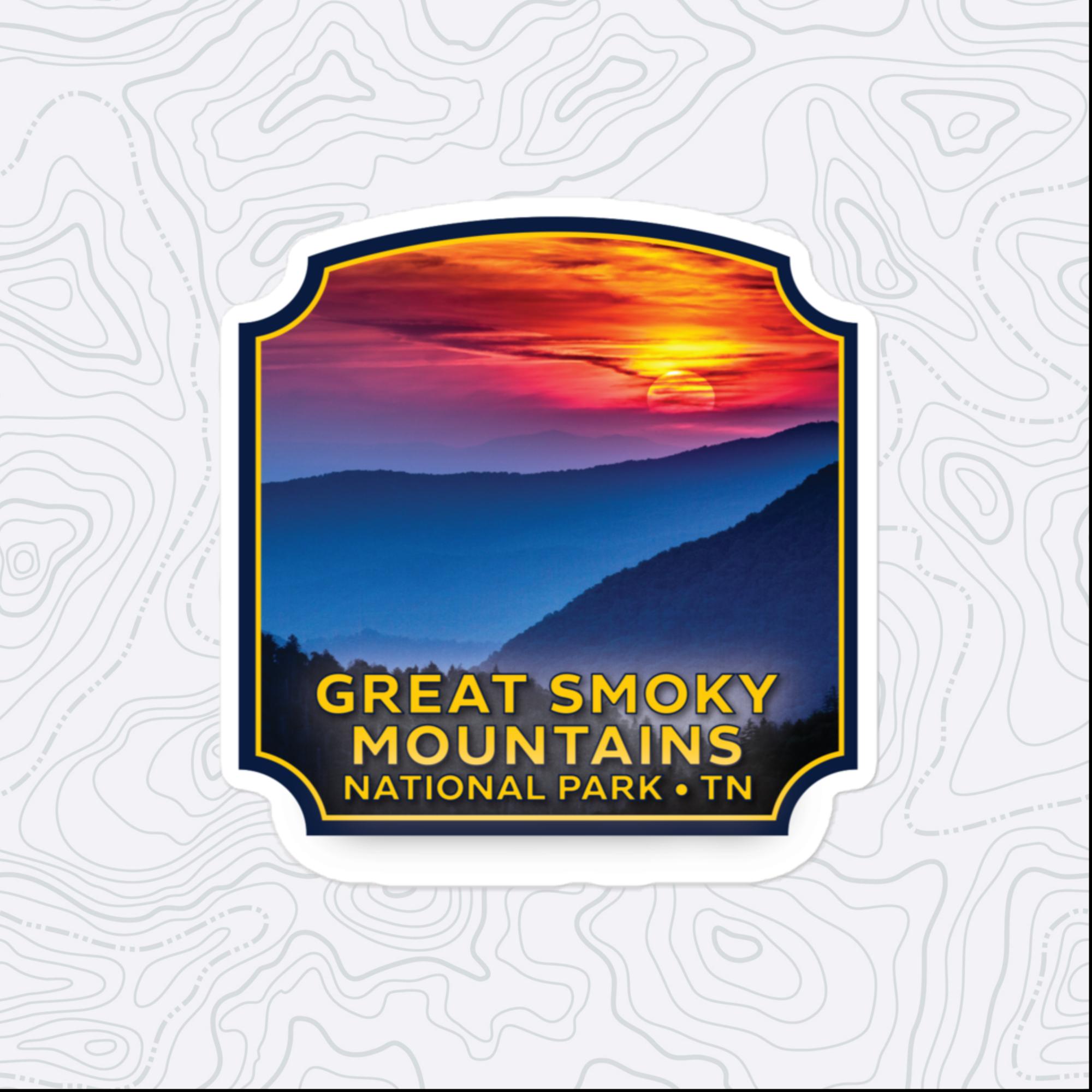 Great Smoky Mountains Sticker, Large 4in Vinyl Sticker