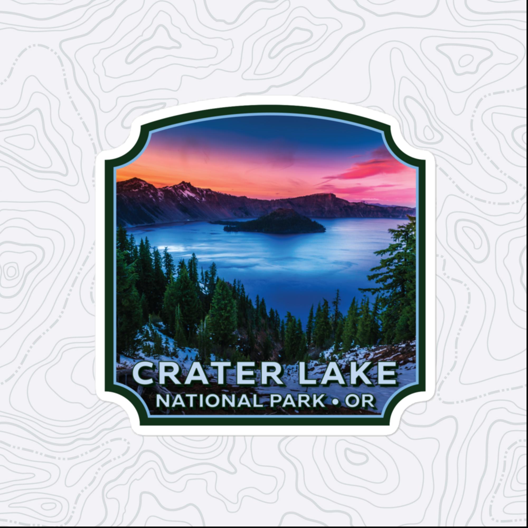 Crater Lake National Park Sticker, Large 4in Vinyl Sticker