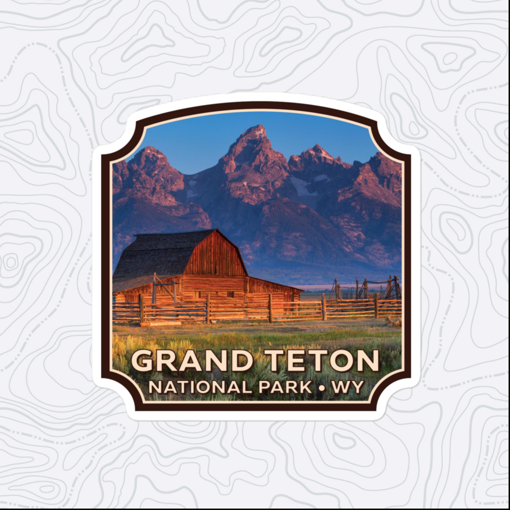 Grand Teton National Park Sticker, Large 4in Vinyl Sticker