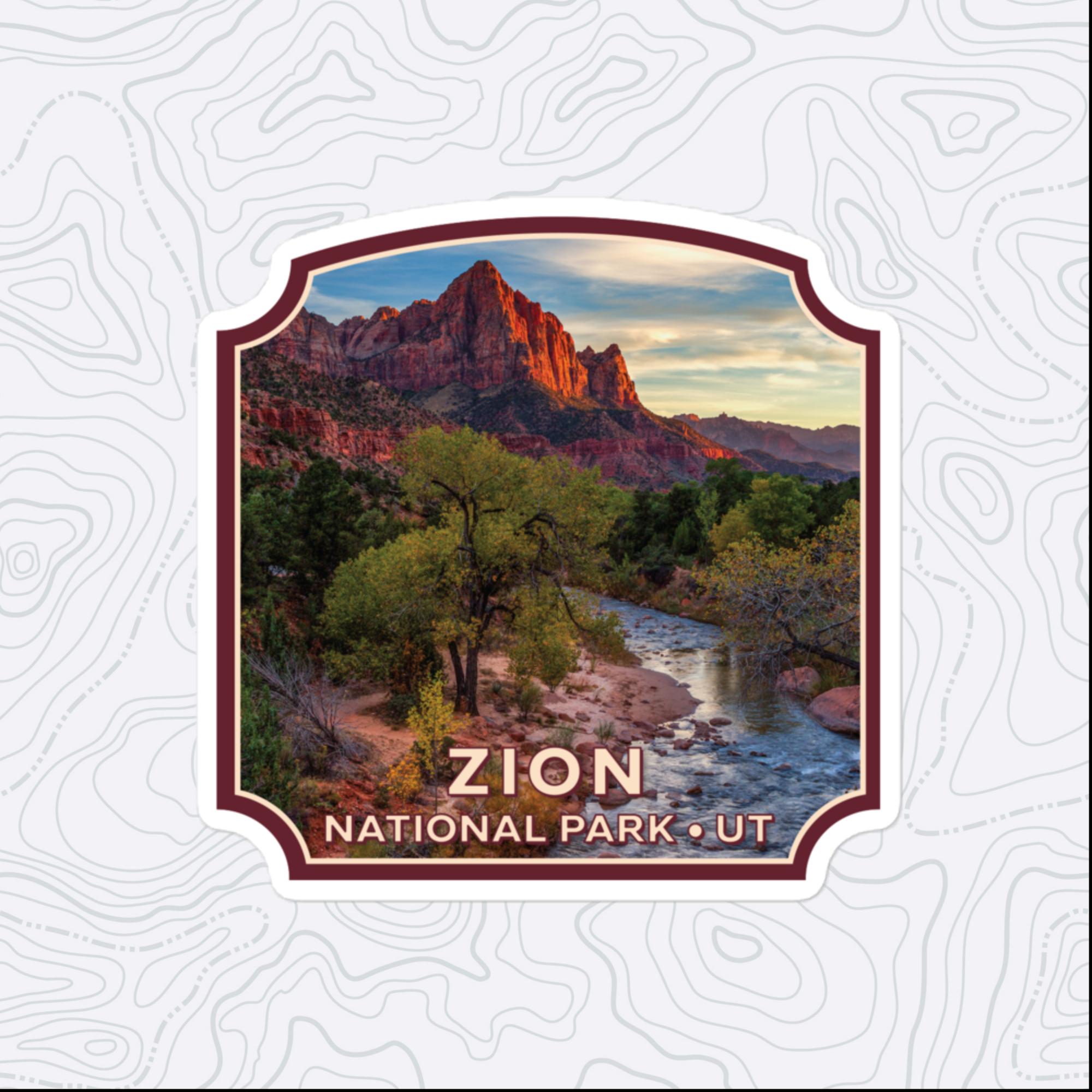 Zion National Park Sticker, Large 4in Vinyl Sticker