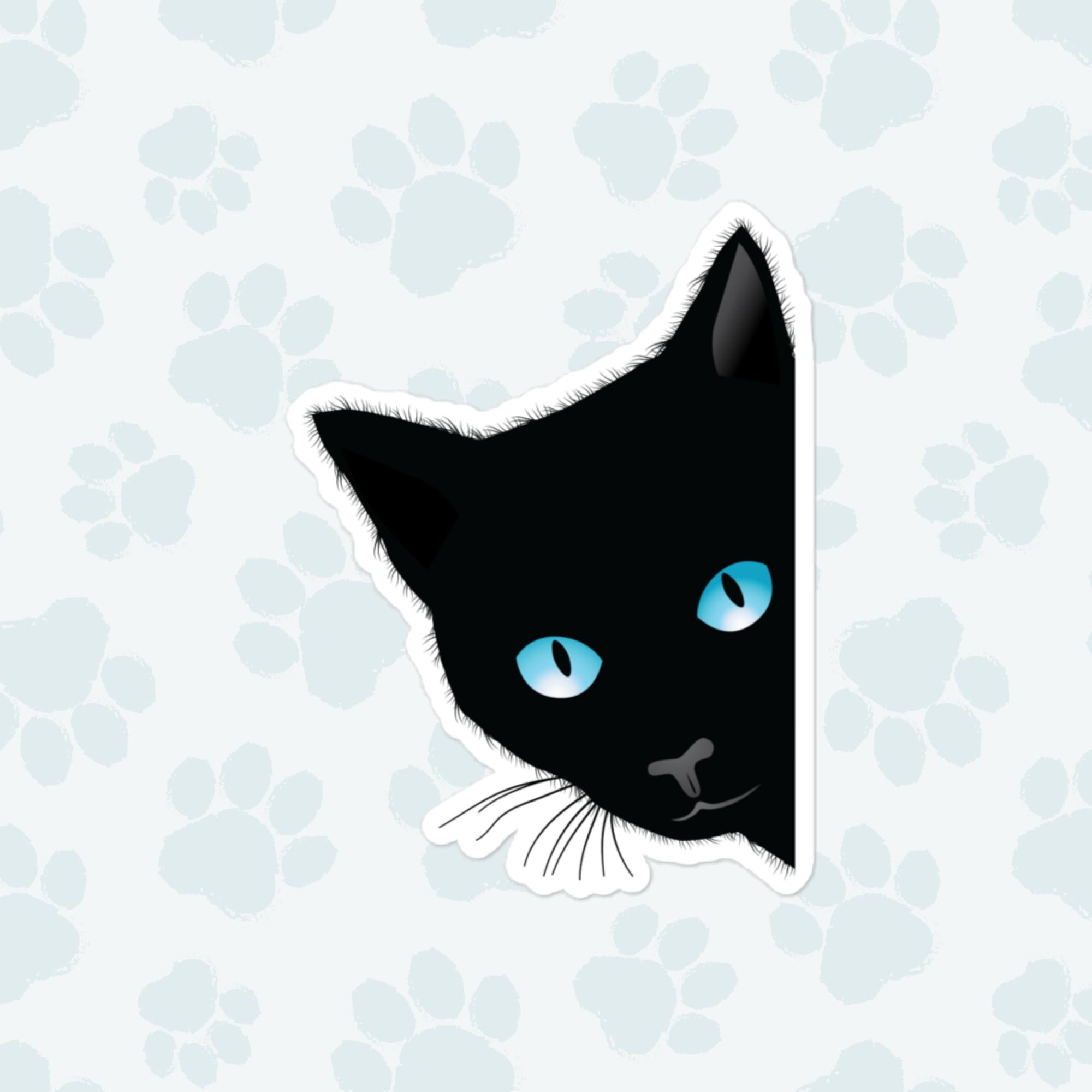 Peeking Cat Sticker, Large 4in Vinyl Sticker