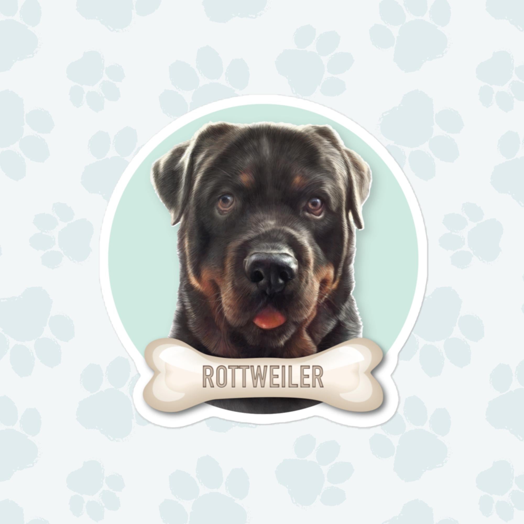 Rottweiler Sticker, Large 4in Vinyl Sticker