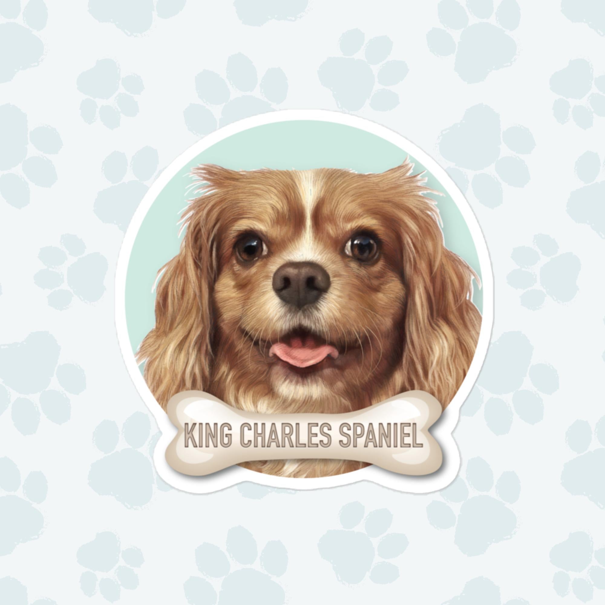 King Charles Spaniel Sticker, Large 4in Vinyl Sticker