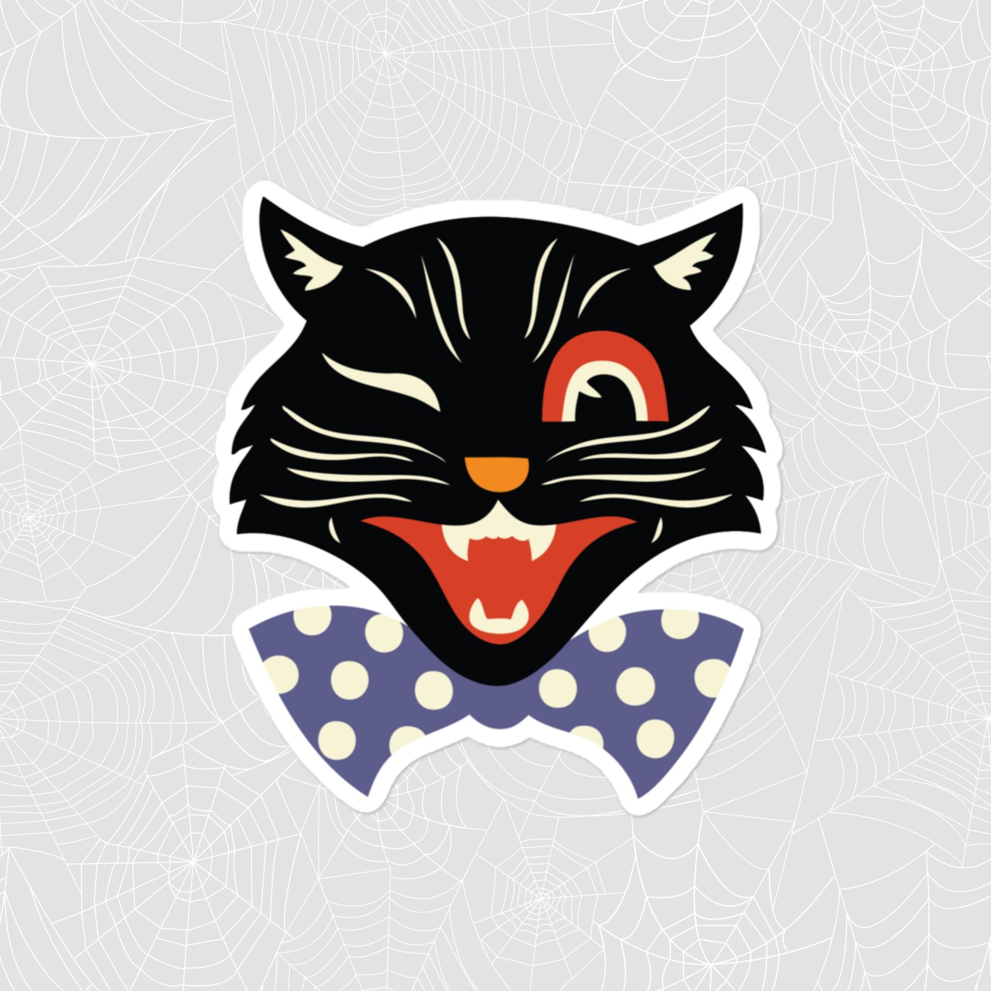 Spooky Cat Sticker, Large 4in Vinyl Sticker