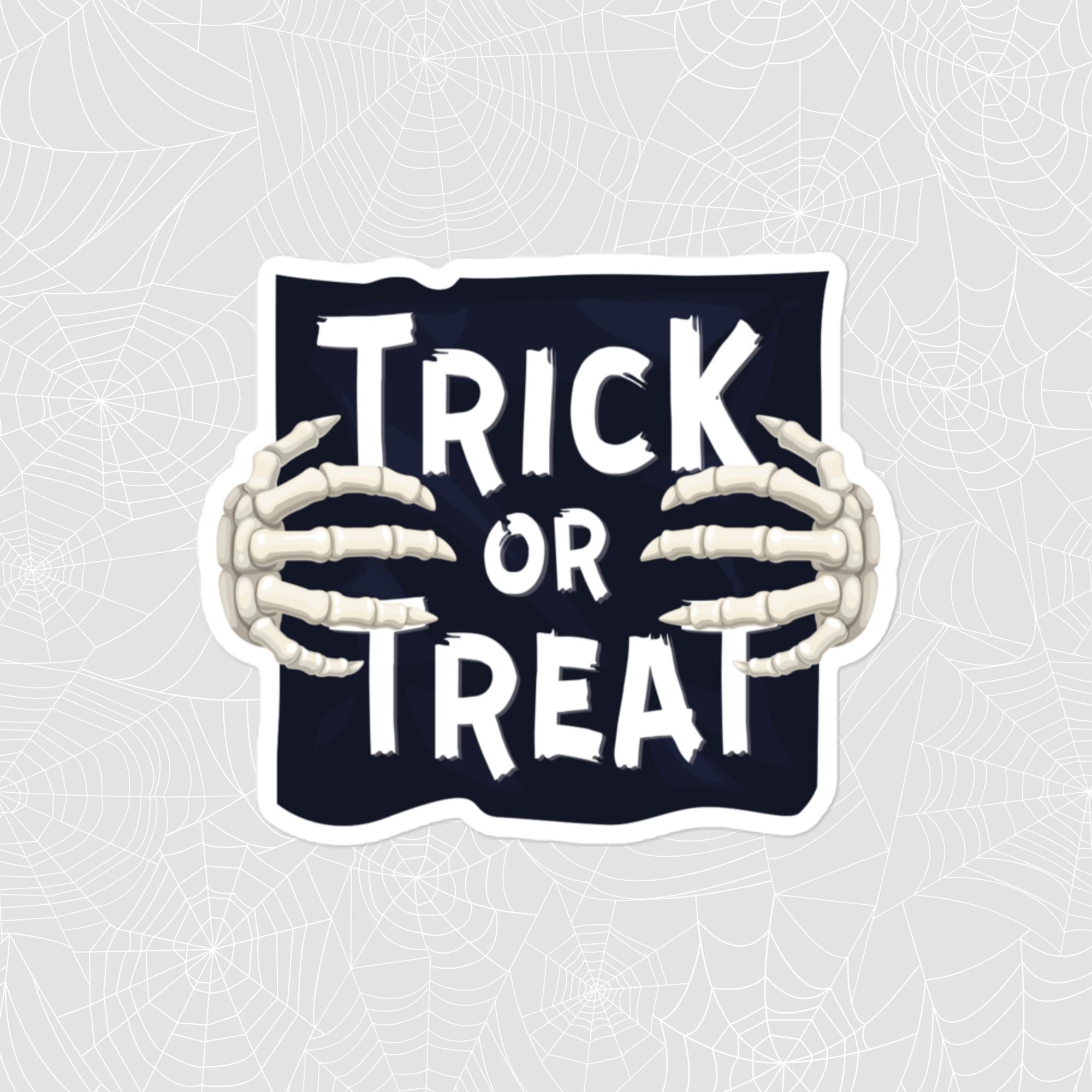 Trick Or Treat Sign Sticker, Large 4in Vinyl Sticker