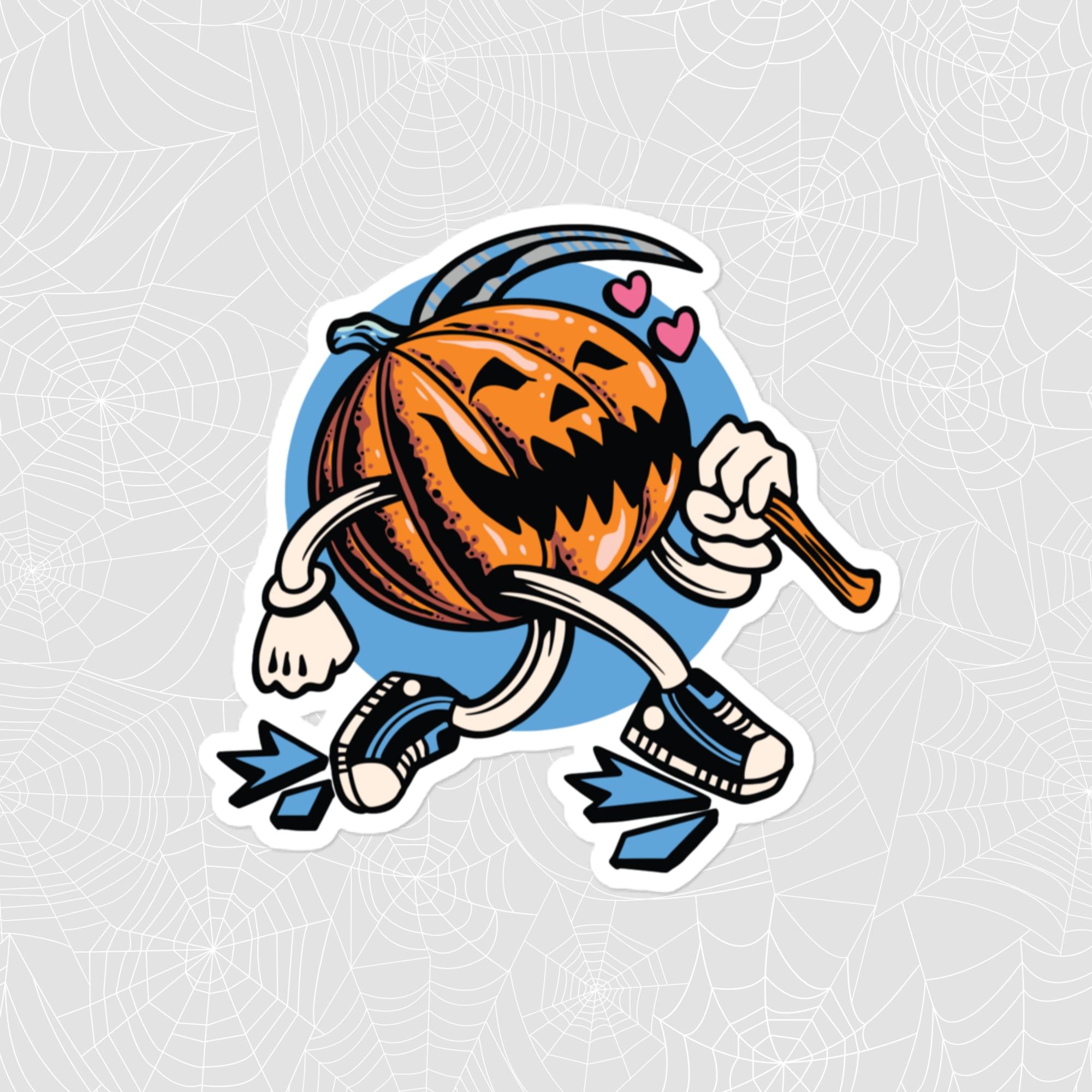 Spooky Pumpkin Sticker, Large 4in Vinyl Sticker