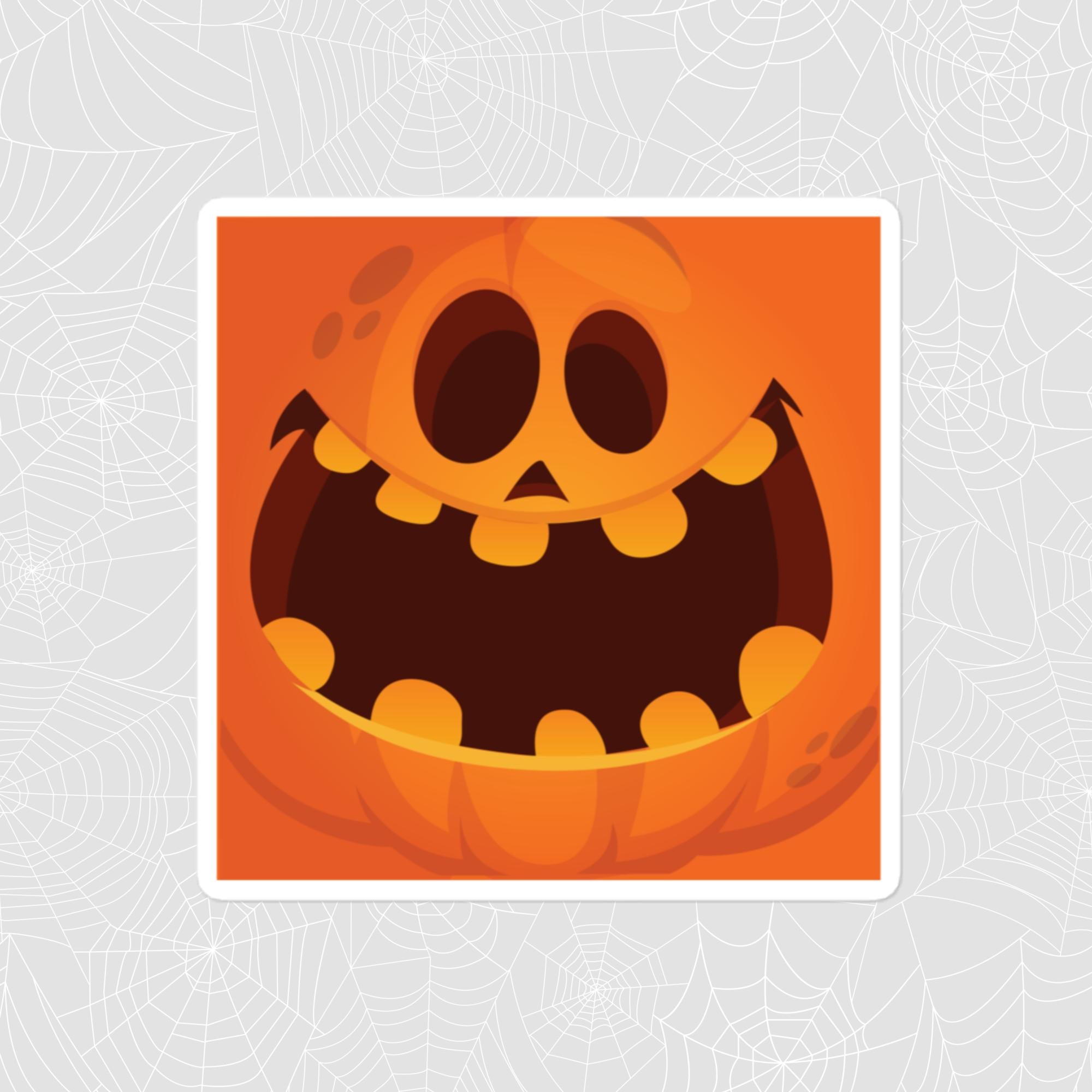 Pumpkin Face Sticker, Large 4in Vinyl Sticker