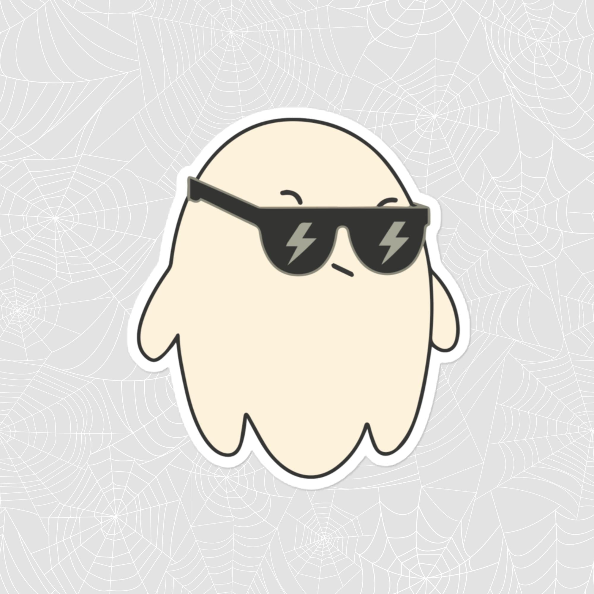 Cool Ghost Sticker, Large 4in Vinyl Sticker