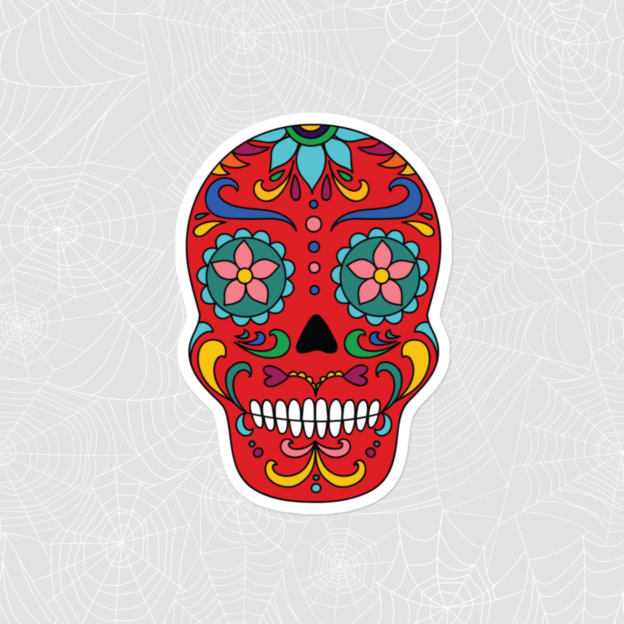 Sugar Skull Sticker, Large 4in Vinyl Sticker