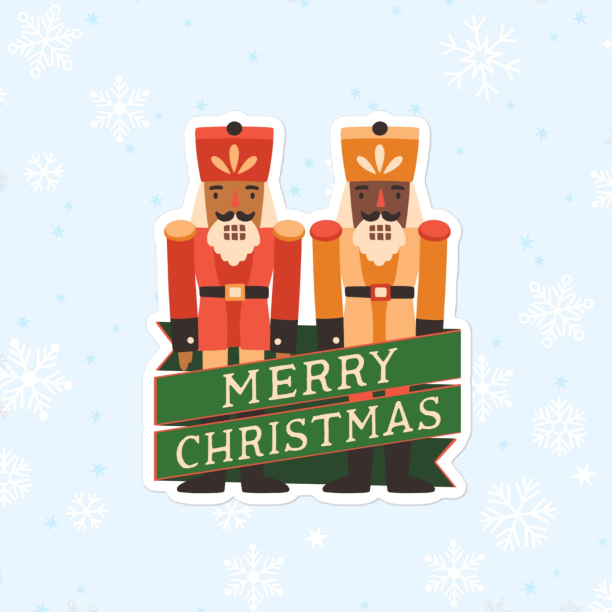 Christmas Nutcrackers Sticker, Large 4in Vinyl Sticker