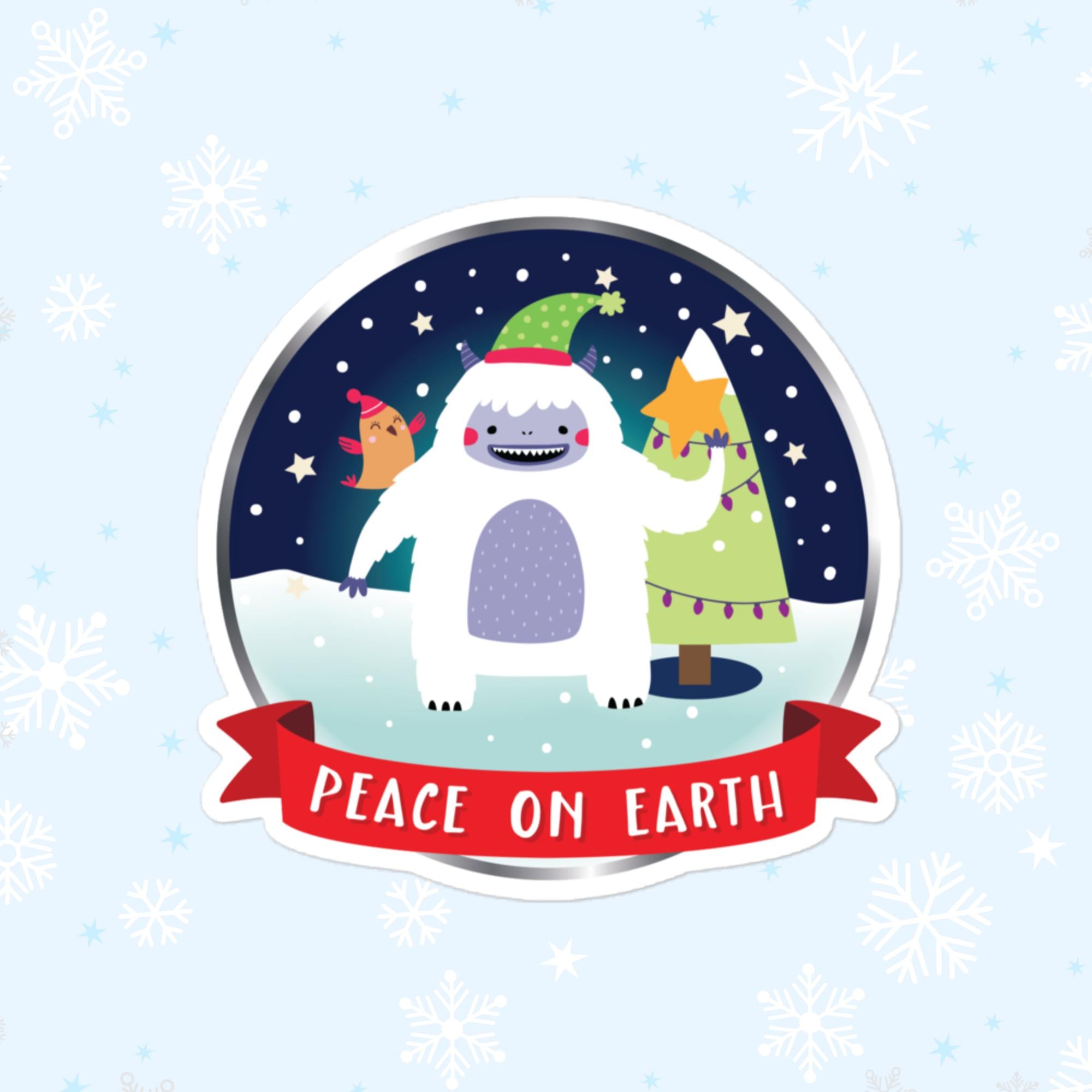 Peace On Earth Sticker, Large 4in Vinyl Sticker