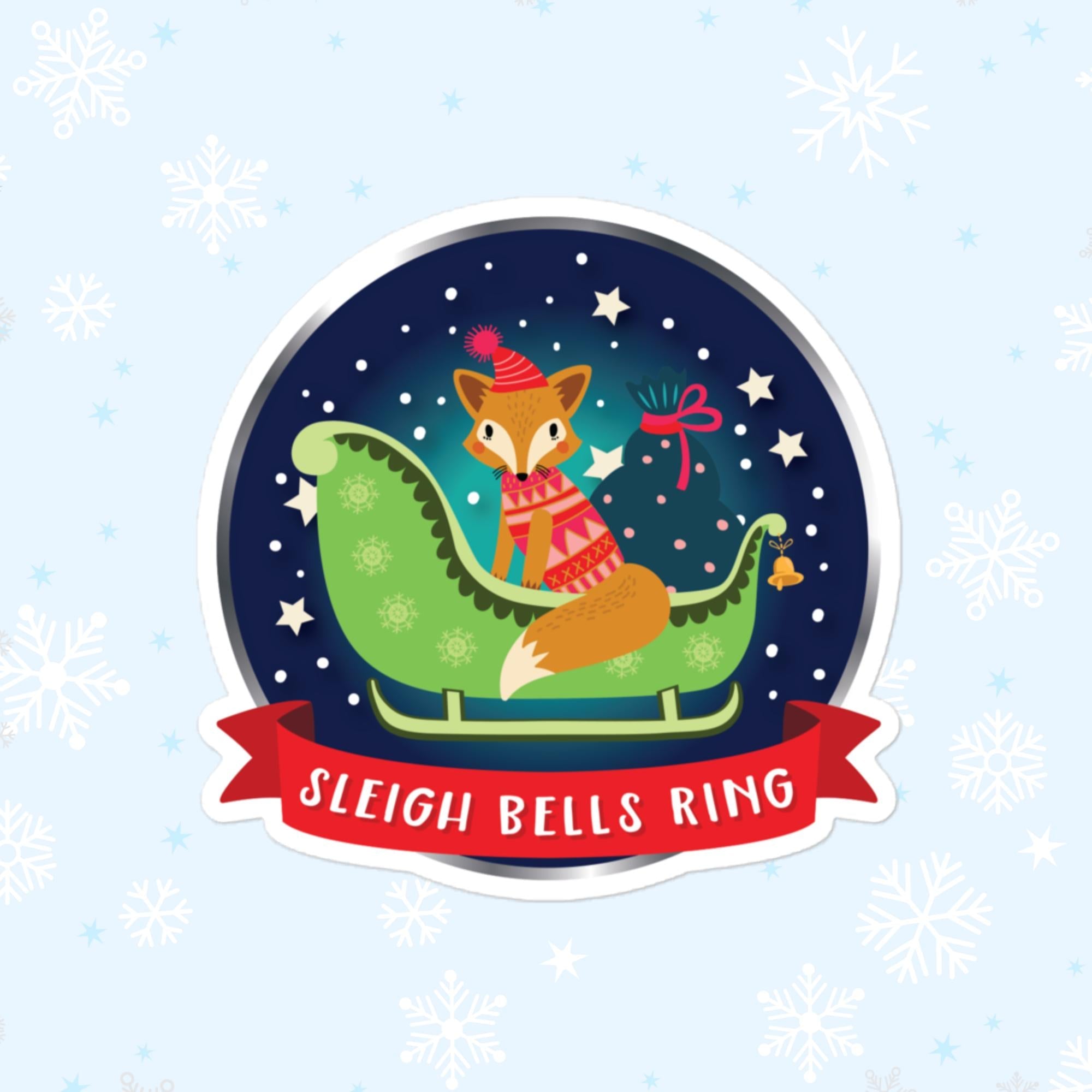 Sleigh Bells Ring Sticker, Large 4in Vinyl Sticker