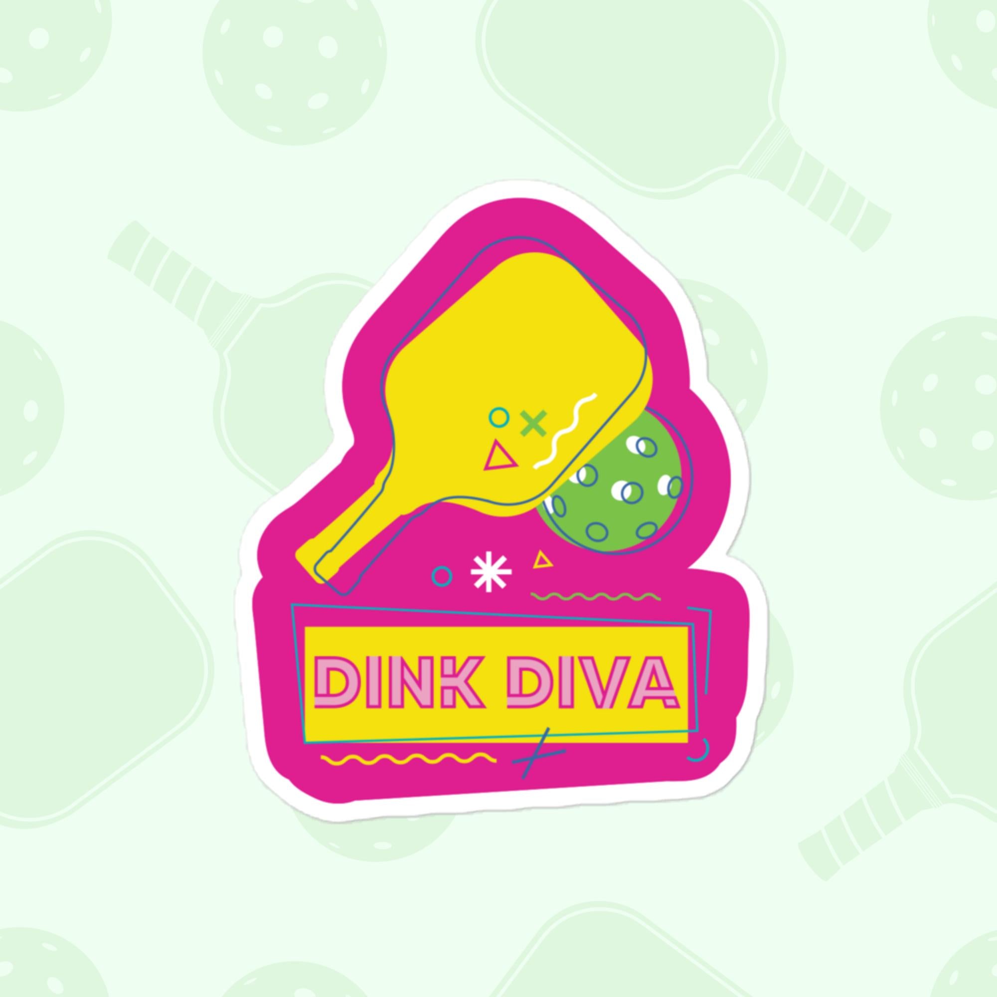 Dink Diva Sticker, Large 4in Vinyl Sticker