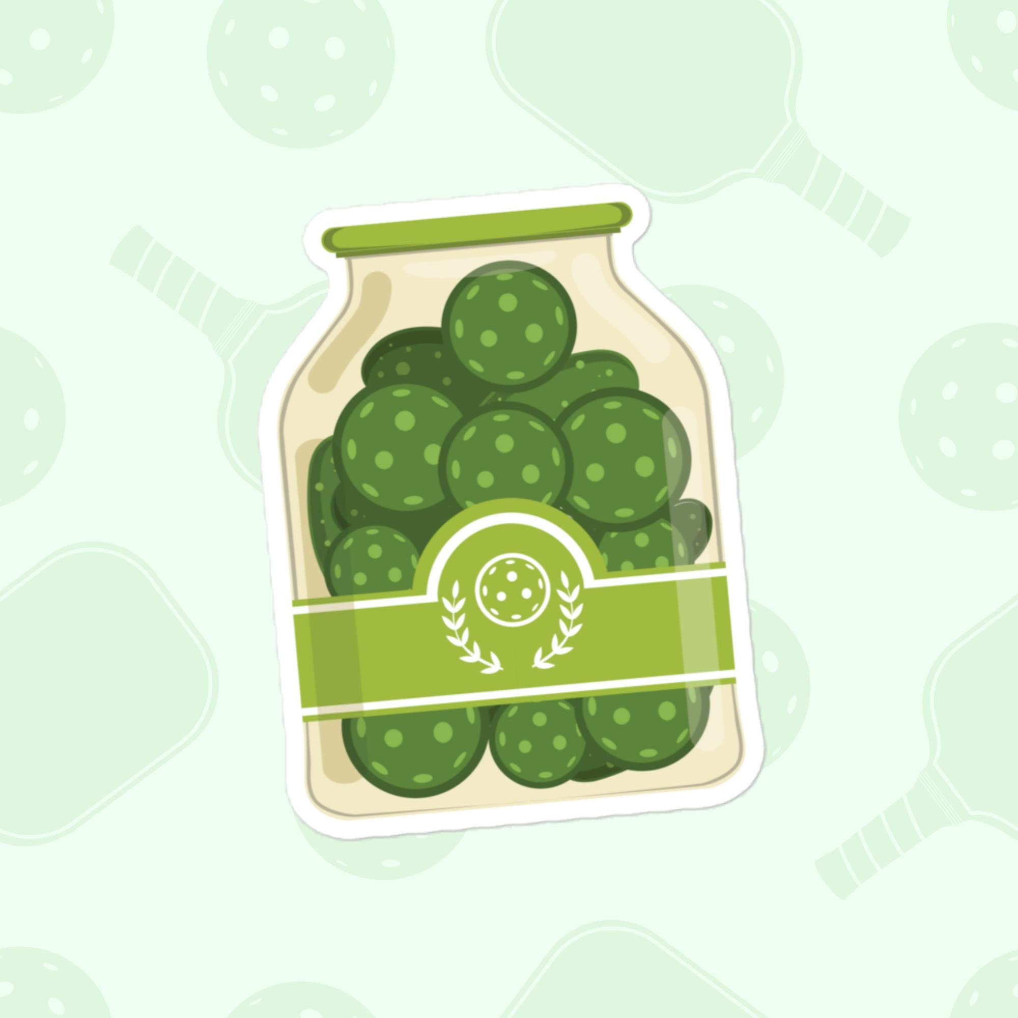 Pickleball Jar Sticker, Large 4in Vinyl Sticker