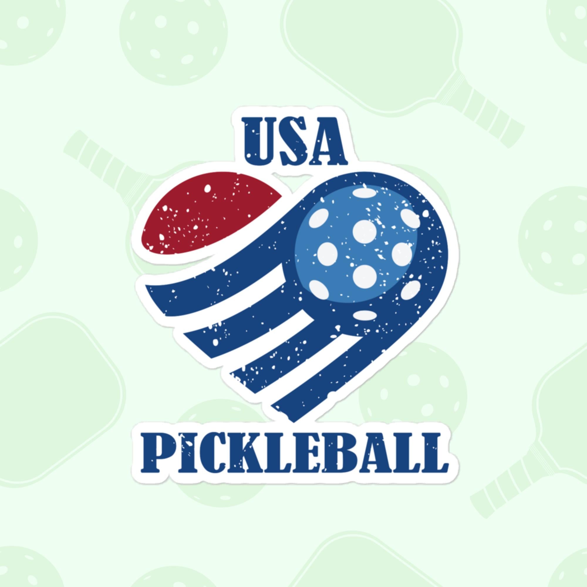 USA Pickleball Sticker, Large 4in Vinyl Sticker