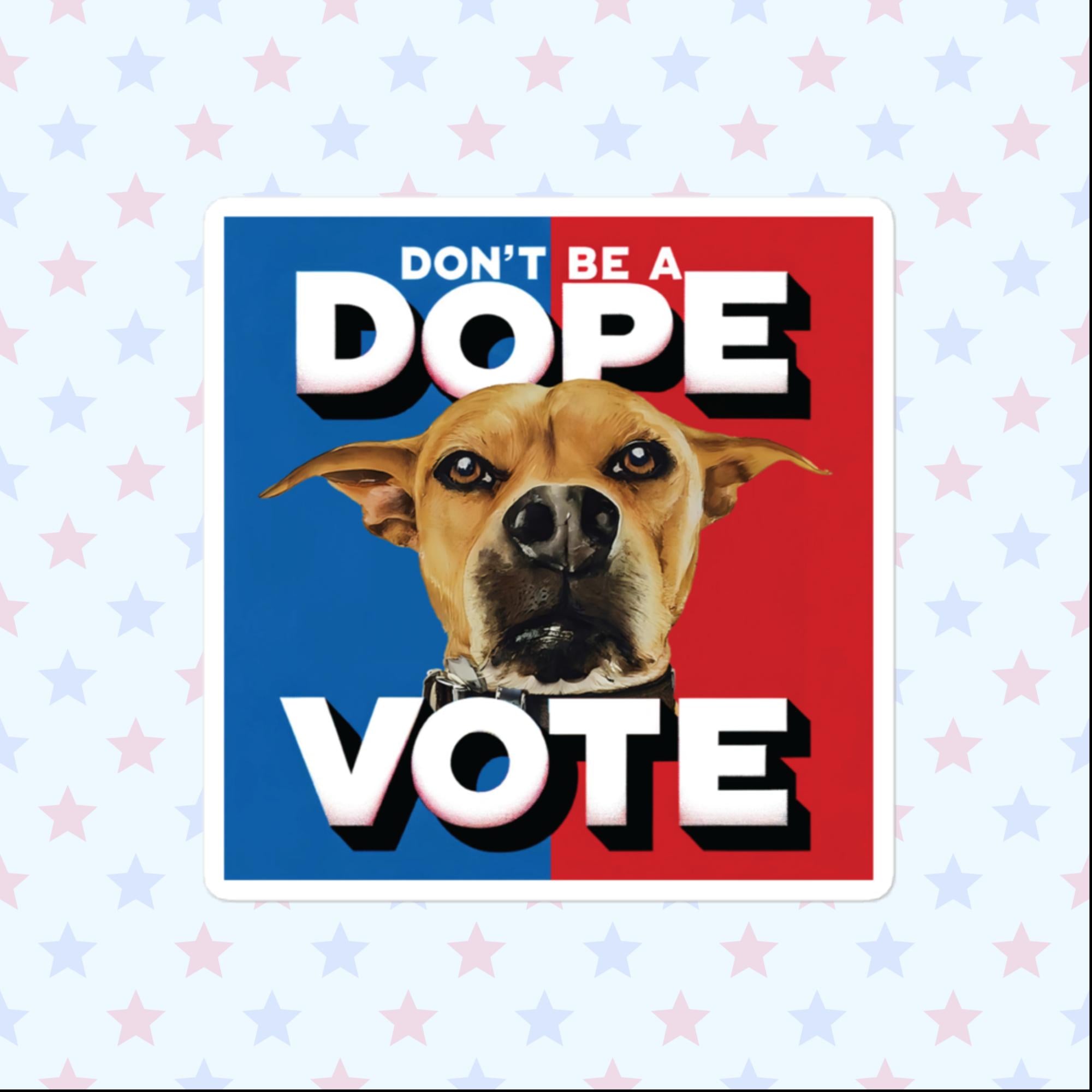 Don't Be A Dope VOTE  Sticker, Large 4in Vinyl Sticker