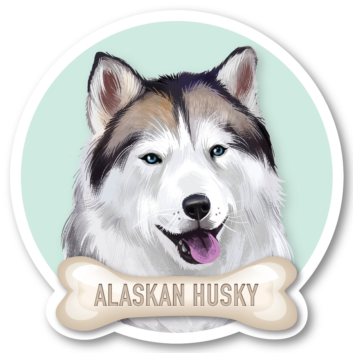 Alaskan Husky Vinyl Sticker