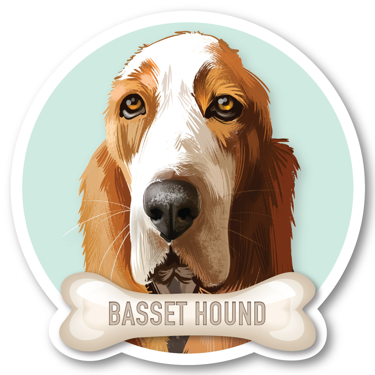 Basset Hound Vinyl Sticker