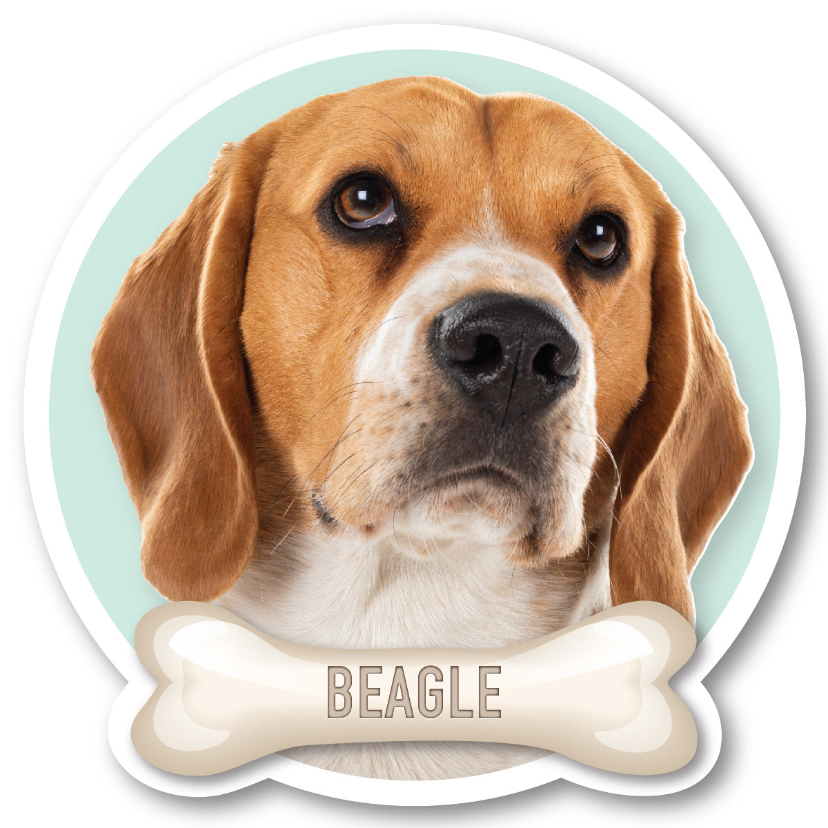 Beagle Orange Vinyl Sticker