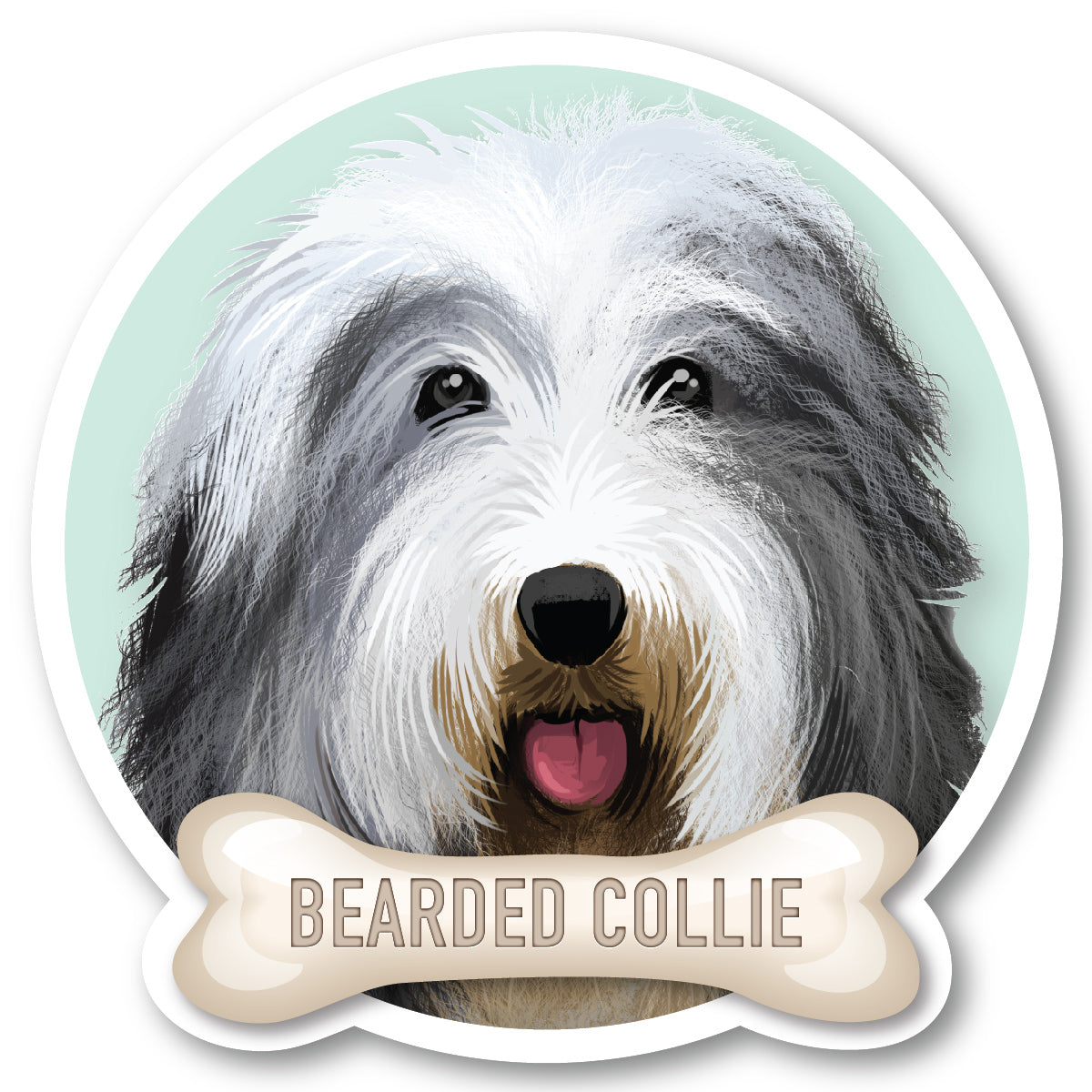 Bearded Collie Vinyl Sticker