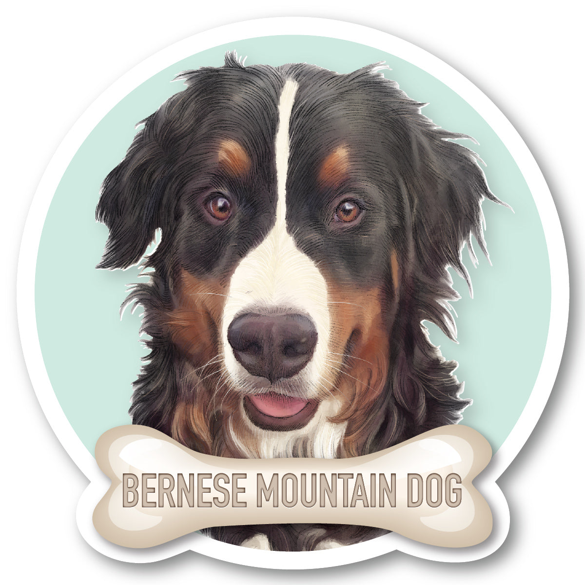 Bernese Mountain Dog Curly Vinyl Sticker