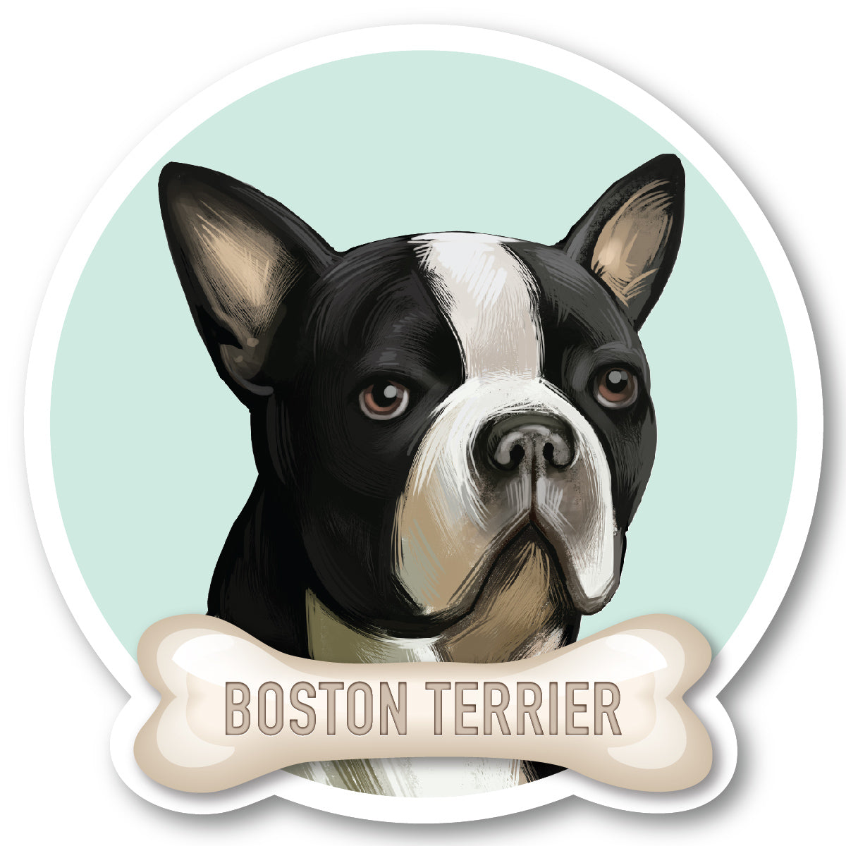Boston Terrier 1 Vinyl Sticker