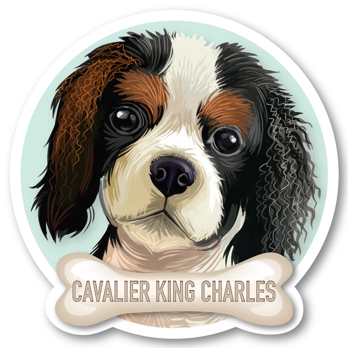 Cavalier King Charles Black Vinyl Sticker