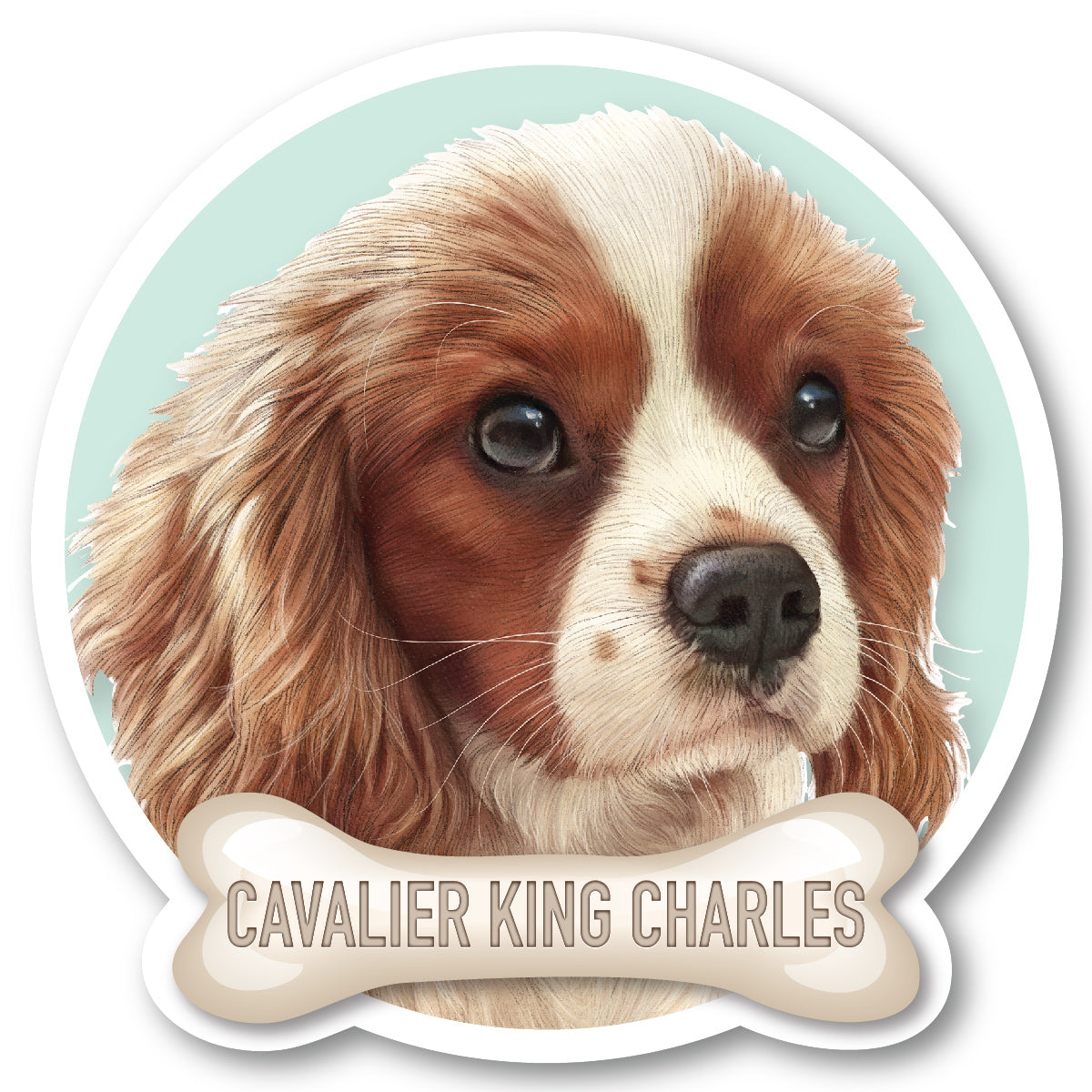 Cavalier King Charles Orange Vinyl Sticker