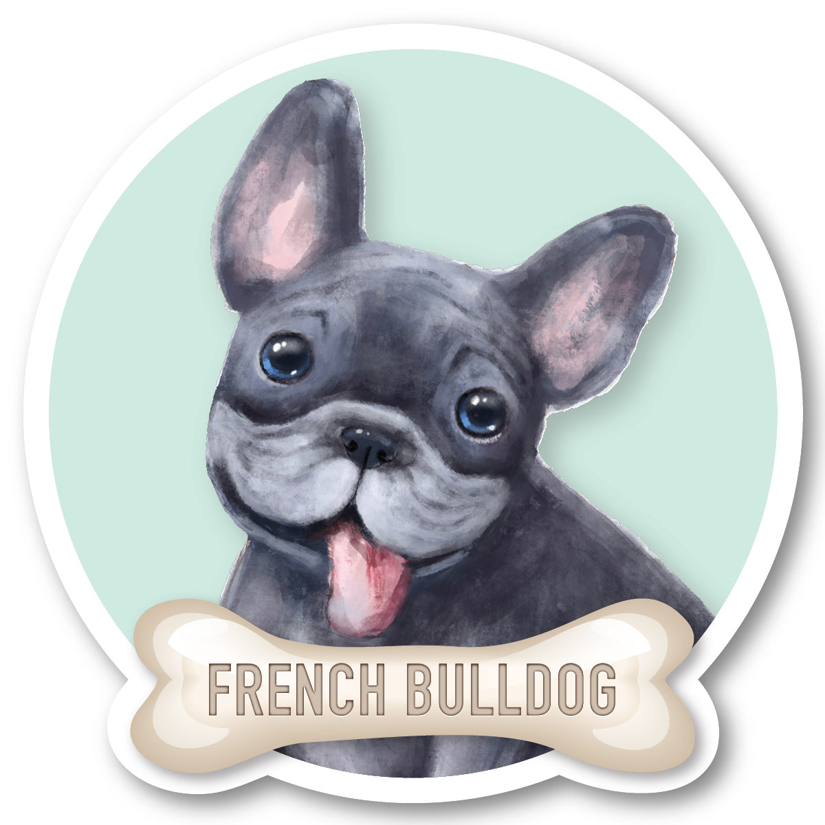 French Bulldog Black 2 Vinyl Sticker
