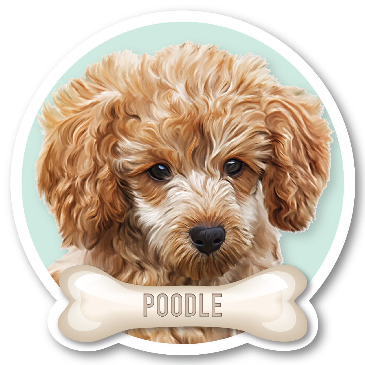 Poodle Puppy Vinyl Sticker