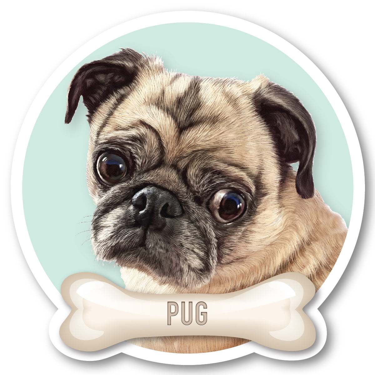 Pug 1 Vinyl Sticker