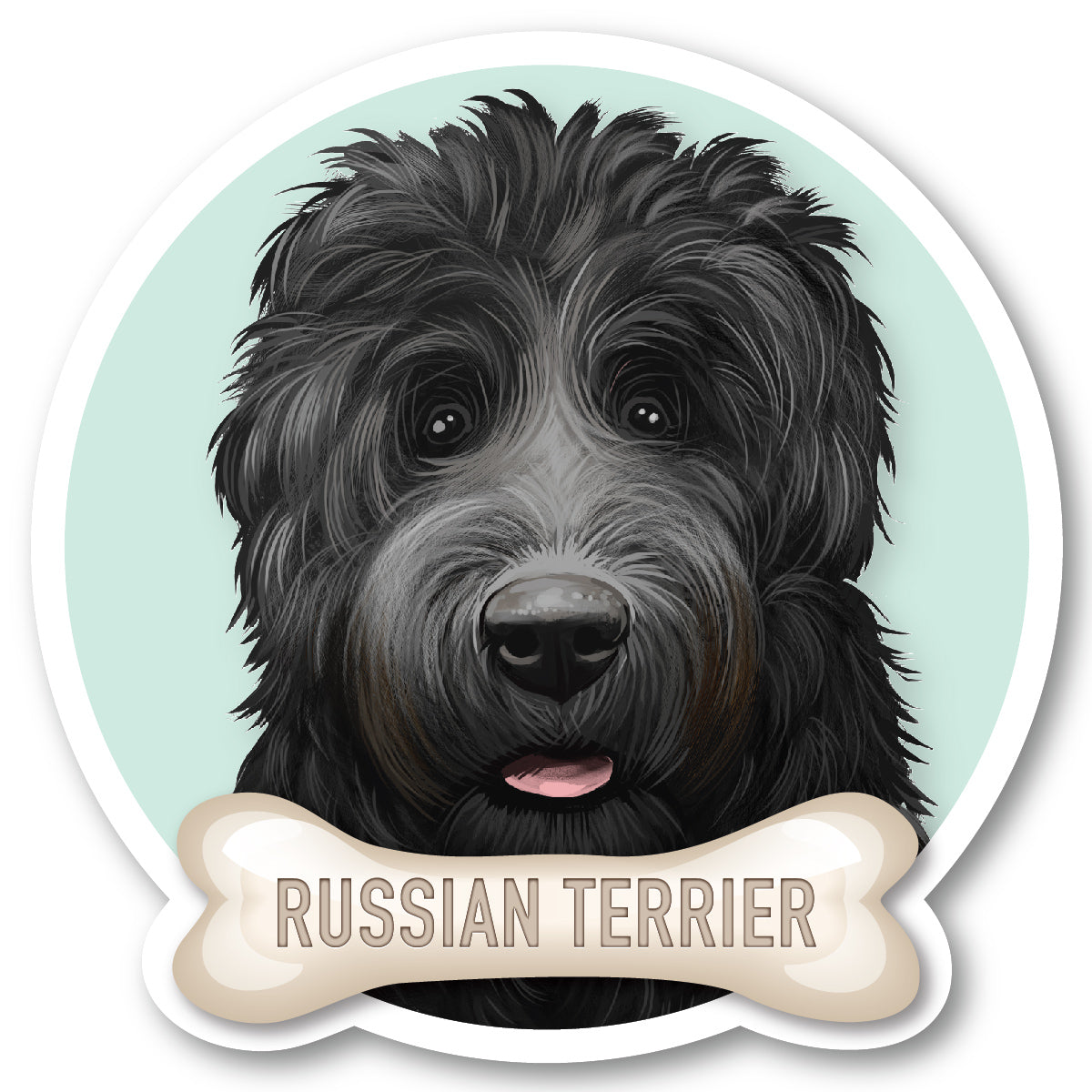 Russian Terrier Vinyl Sticker