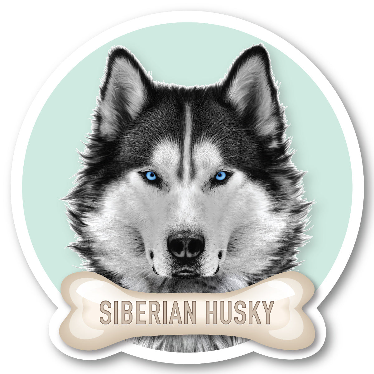 Siberian Husky Blue-Eyed Vinyl Sticker