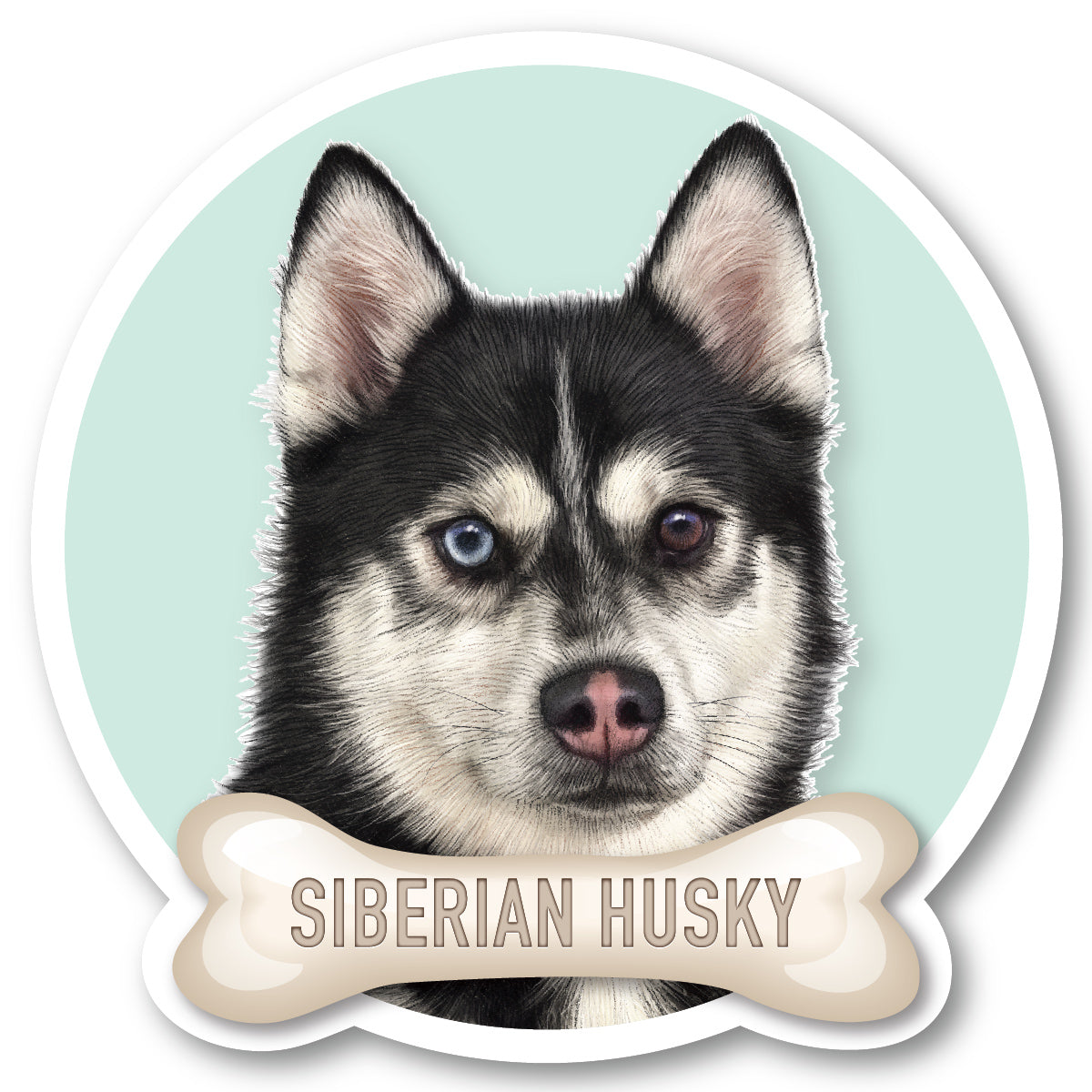Siberian Husky Heterochromia Vinyl Sticker