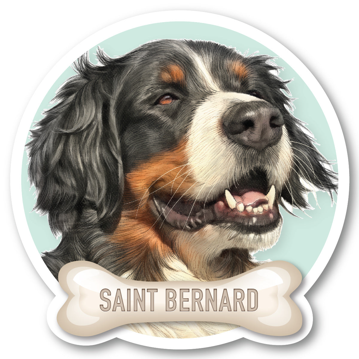 Saint Bernard Black Vinyl Sticker