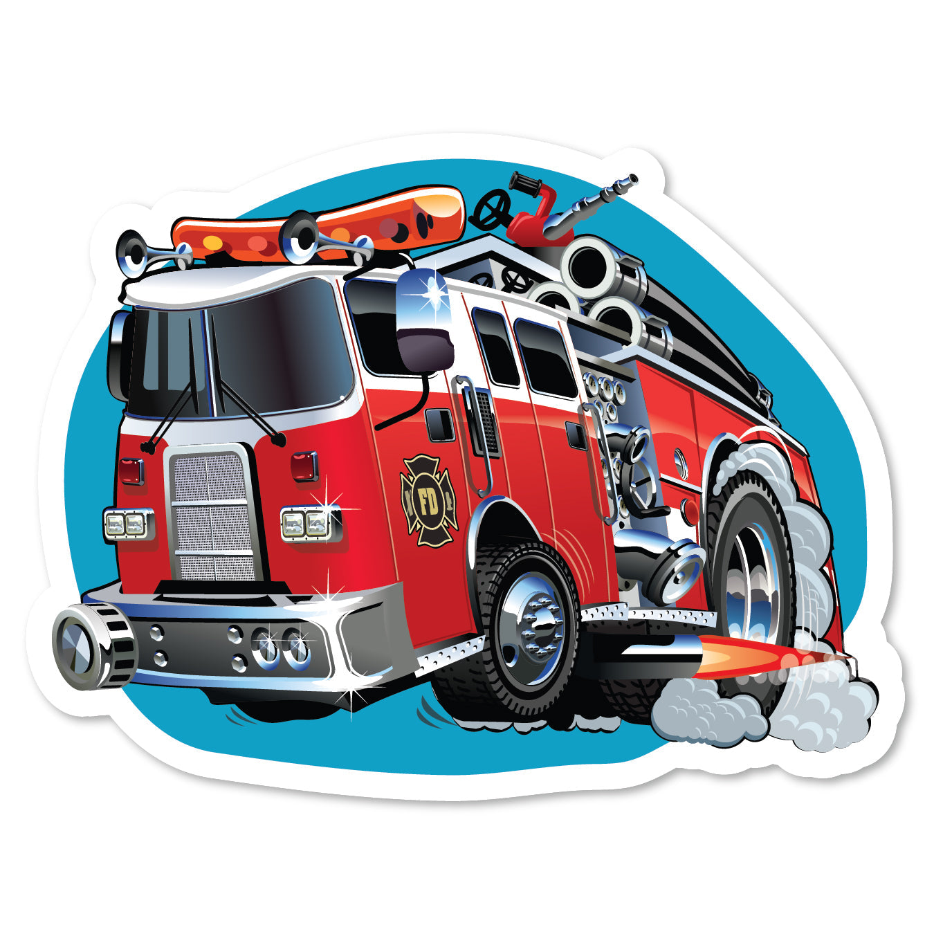 KC5-025 | Fire Truck Cartoon Revving