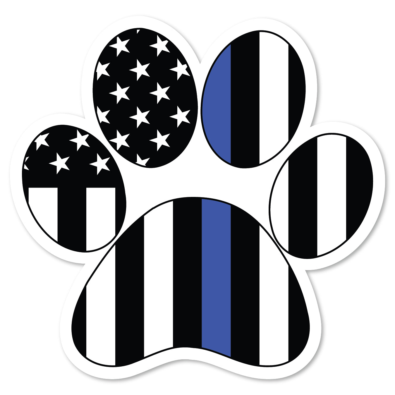 KC5-044 | Dog Paw Flag Blue Stripe Vertical